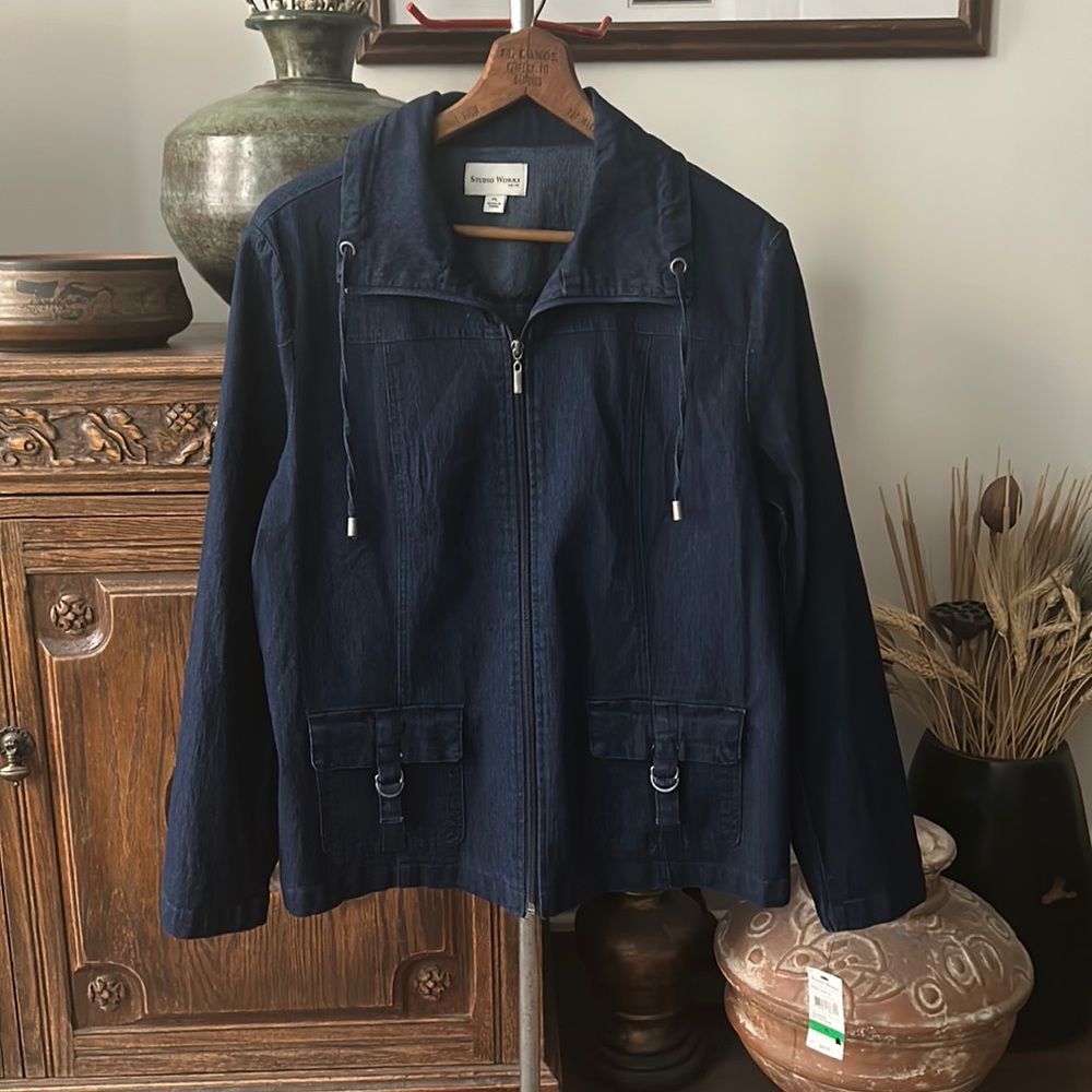 NWT Studio Works Dark Wash Denim Jacket